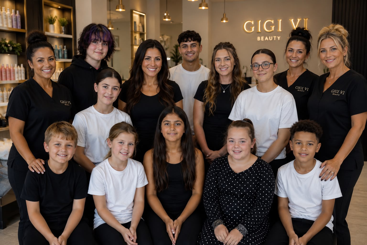 Children, young people and professionals together in an accredited Sensory-First Beauty salon